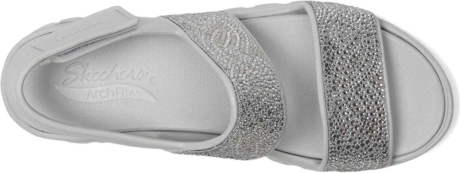 imageSkechers womens Foamies Arch Fit Footsteps Double Band With RhinestonesGrey