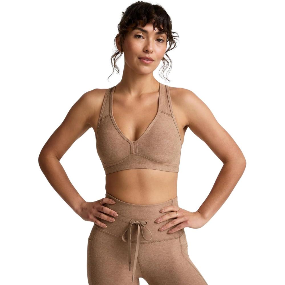 imageBeyond Yoga Womens Spacedye Lift Your Spirits BraDesert Sand Heather