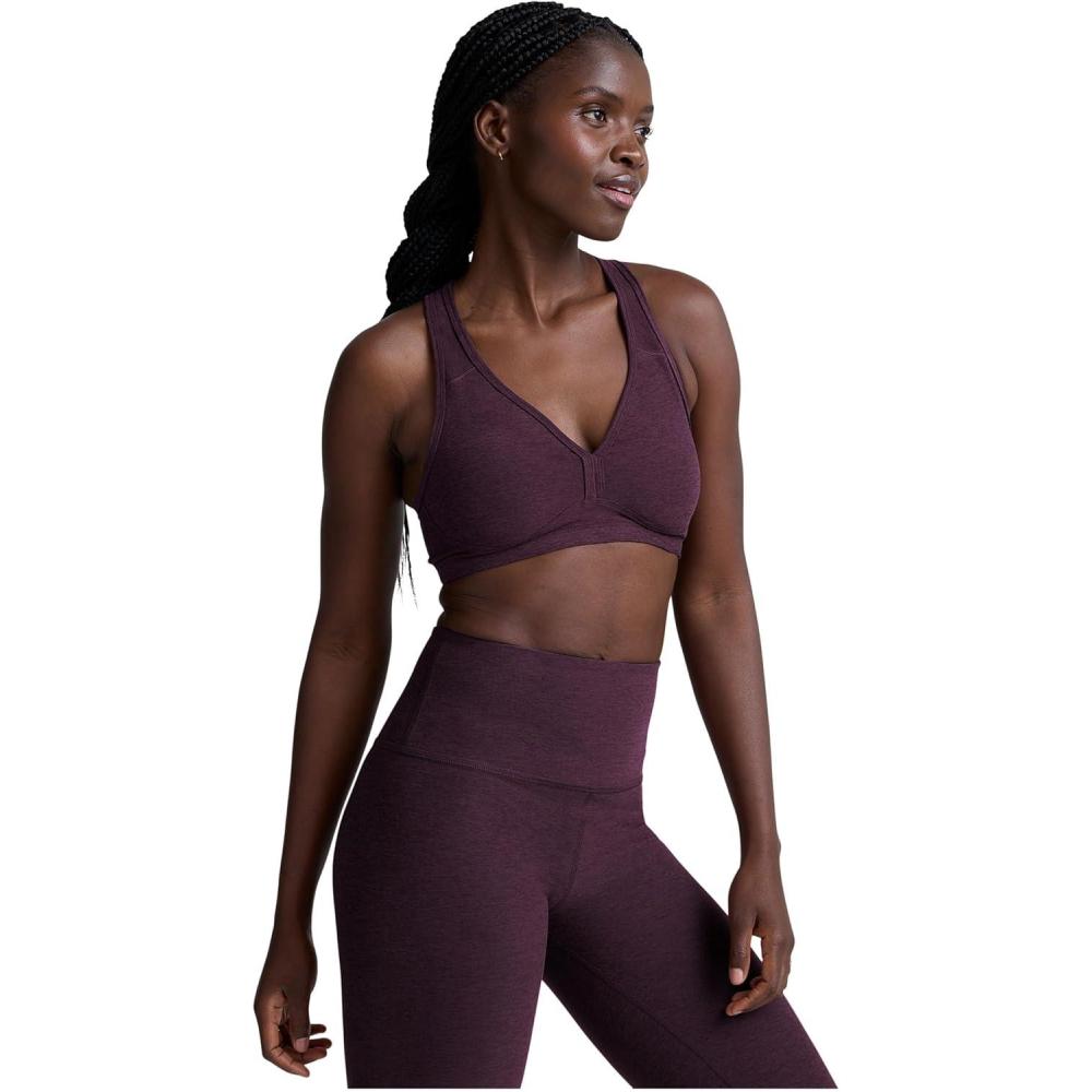 imageBeyond Yoga Womens Spacedye Lift Your Spirits BraEggplant Purple Heather