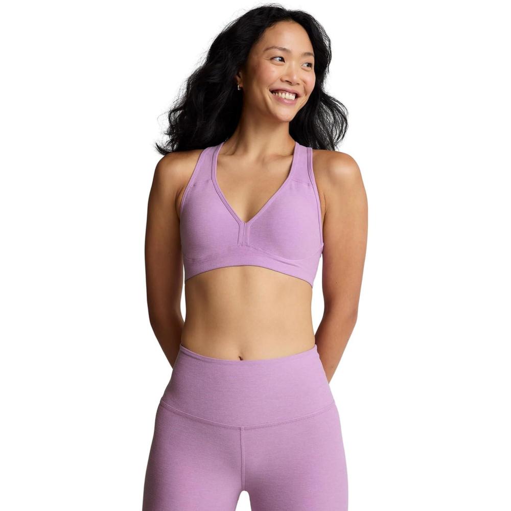 imageBeyond Yoga Womens Spacedye Lift Your Spirits BraLilac Petal Heather