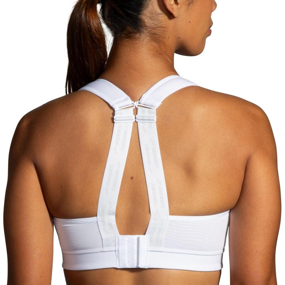 imageBrooks Womens Convertible 20 Sports Bra for High Impact Running Workouts and Sports with Maximum SupportWhite