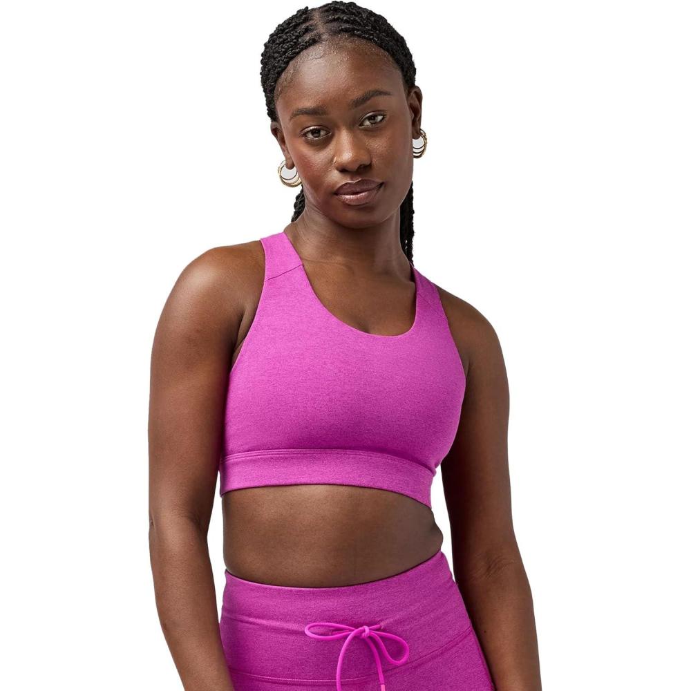 imageBrooks Womens Luxe Pocket Bra Supportive Sports Bra with Pocket for Training Workouts ampamp RunningHtr Magenta