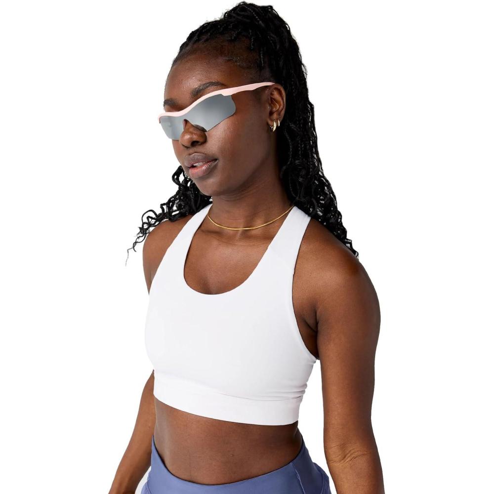 imageBrooks Womens Luxe Pocket Bra Supportive Sports Bra with Pocket for Training Workouts ampamp RunningWhite