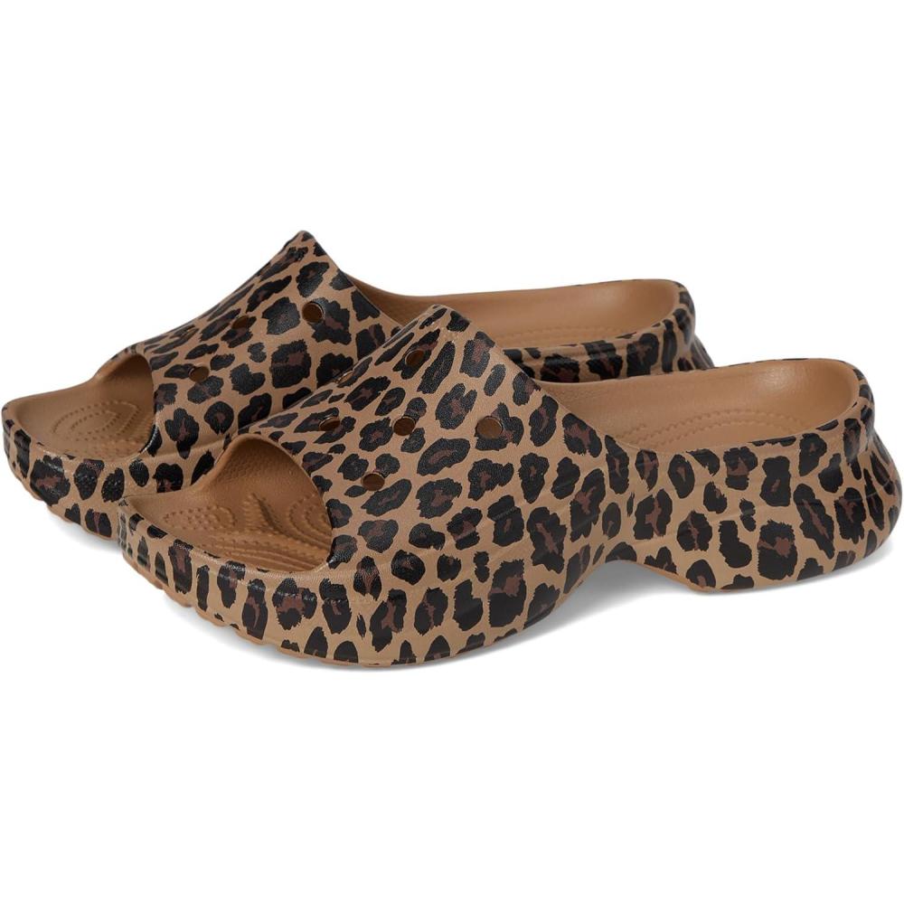 imageCrocs Womens Bae Slide Platform SandalsSepiaLeopard