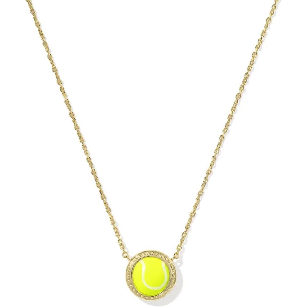 imageKendra Scott Tennis Short Pendant Necklace Fashion Jewelry for WomenGOLD  CHARTREUSE MAGNESITE