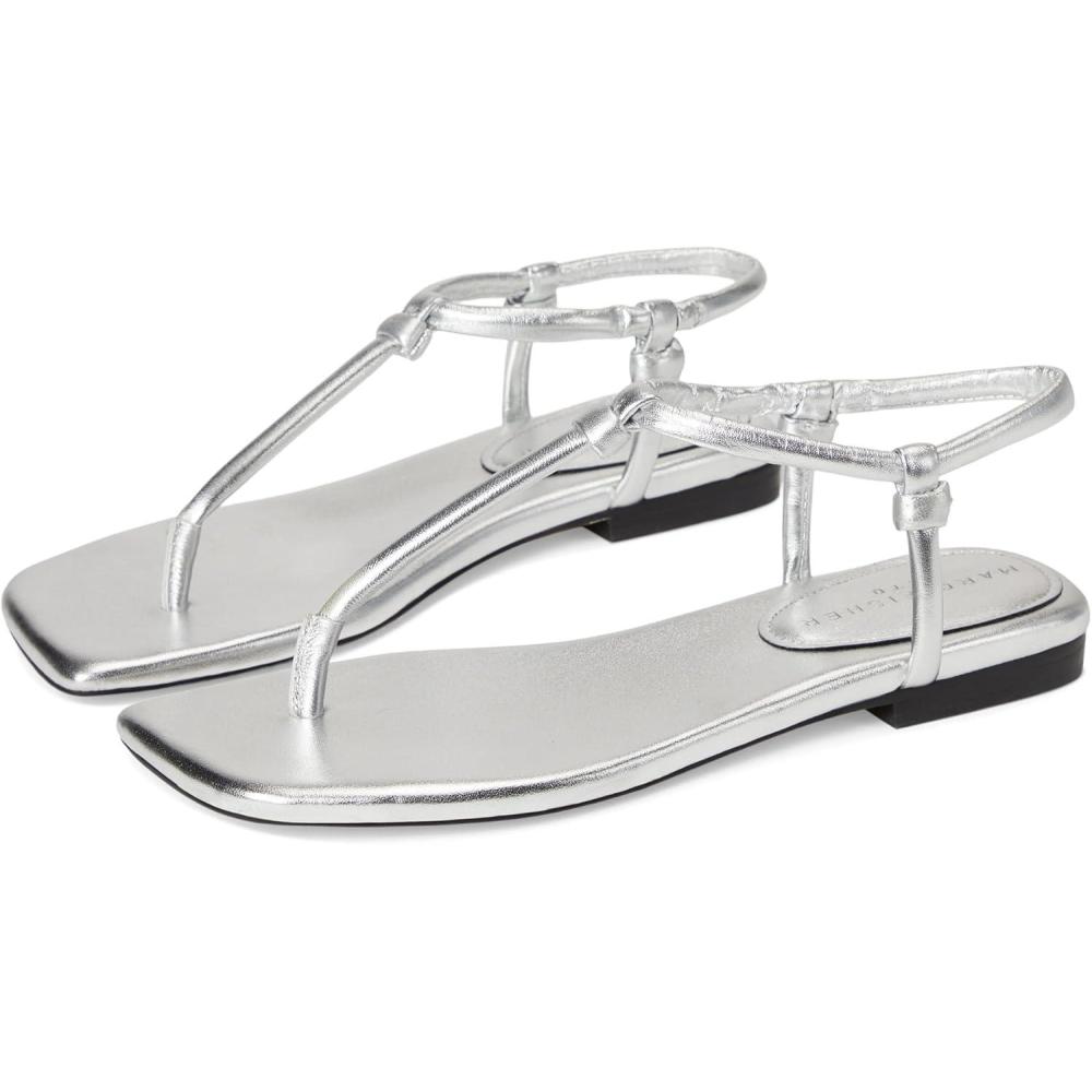 imageMarc Fisher LTD Womens Maycee Flat SandalSilver Leather