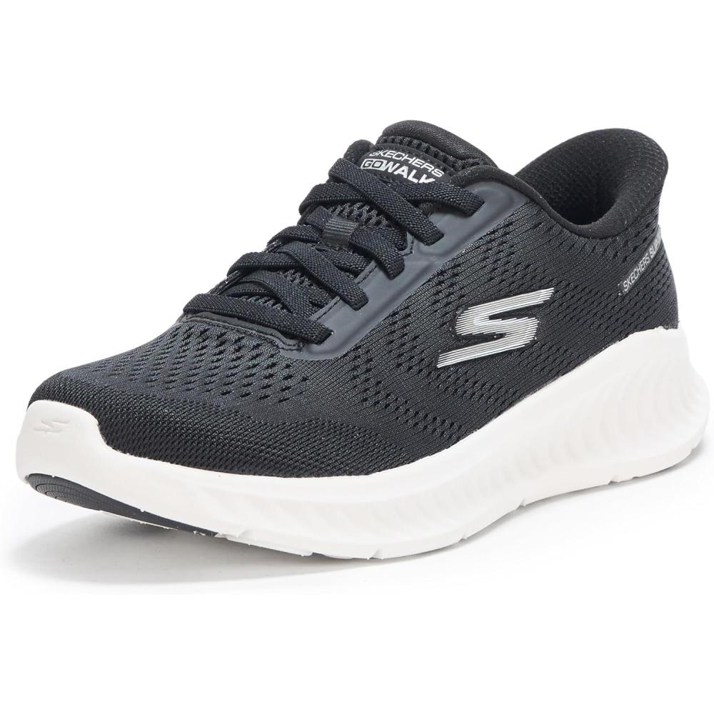 imageSkechers Womens Go Walk Now Hands Free Slipins SneakerBlackWhite