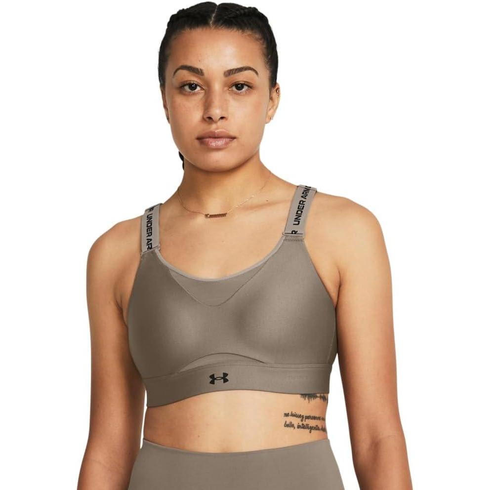 imageUnder Armour Womens UA Infinity High Sports Bra200 Taupe Dusk   Black