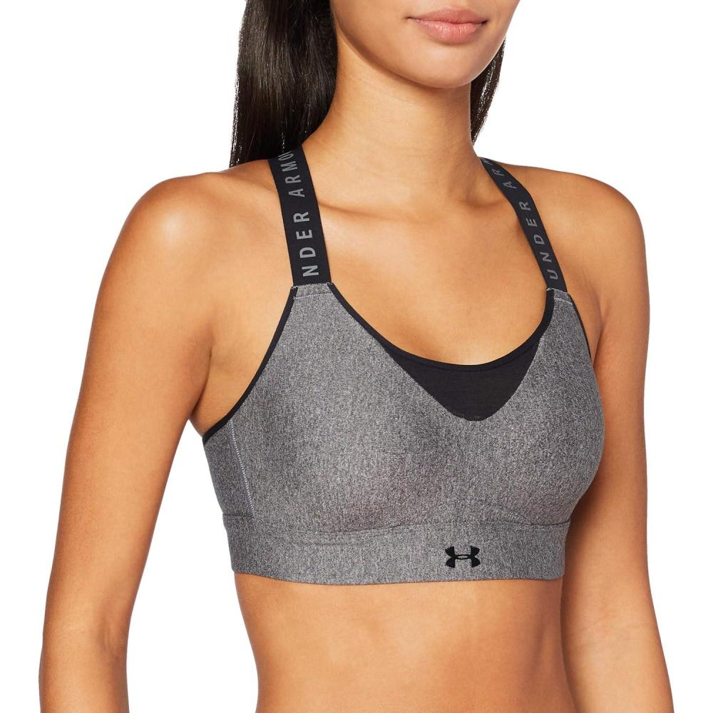 imageUnder Armour Womens UA Infinity High Sports BraCharcoal Light Heather 019Jet Gray