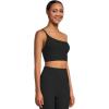 Beyond Yoga Womens Spacedye One Shoulder Long Line Light Support Bra(Darkest Night)