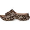 Crocs Women’s Bae Slide Platform Sandals(Sepia/Leopard)