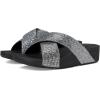 FitFlop Women’s Lulu Glitterball Cross Slides Wedge Sandal(Silver)