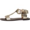 Steve Madden Women’s Brazinn Flat Sandal(Gold Leather)