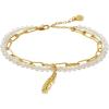 Alex and Ani Feather Adjustable Chain Bracelet, Shiny Gold Finish, 2 to 3.5in