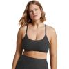 Beyond Yoga Women’s Spacedye Slim Racerback Bra(Black-charcoal)