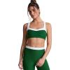 Beyond Yoga Women’s Spacedye Trophy Light Support Bra(Summer Thyme Green/Cloud White)