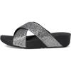 FitFlop Women’s Lulu Glitterball Cross Slides Wedge Sandal(Silver)