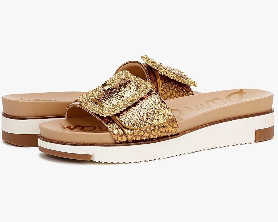 imageSam Edelman Womens Ariane Slide SandalMedallion Gold Snake