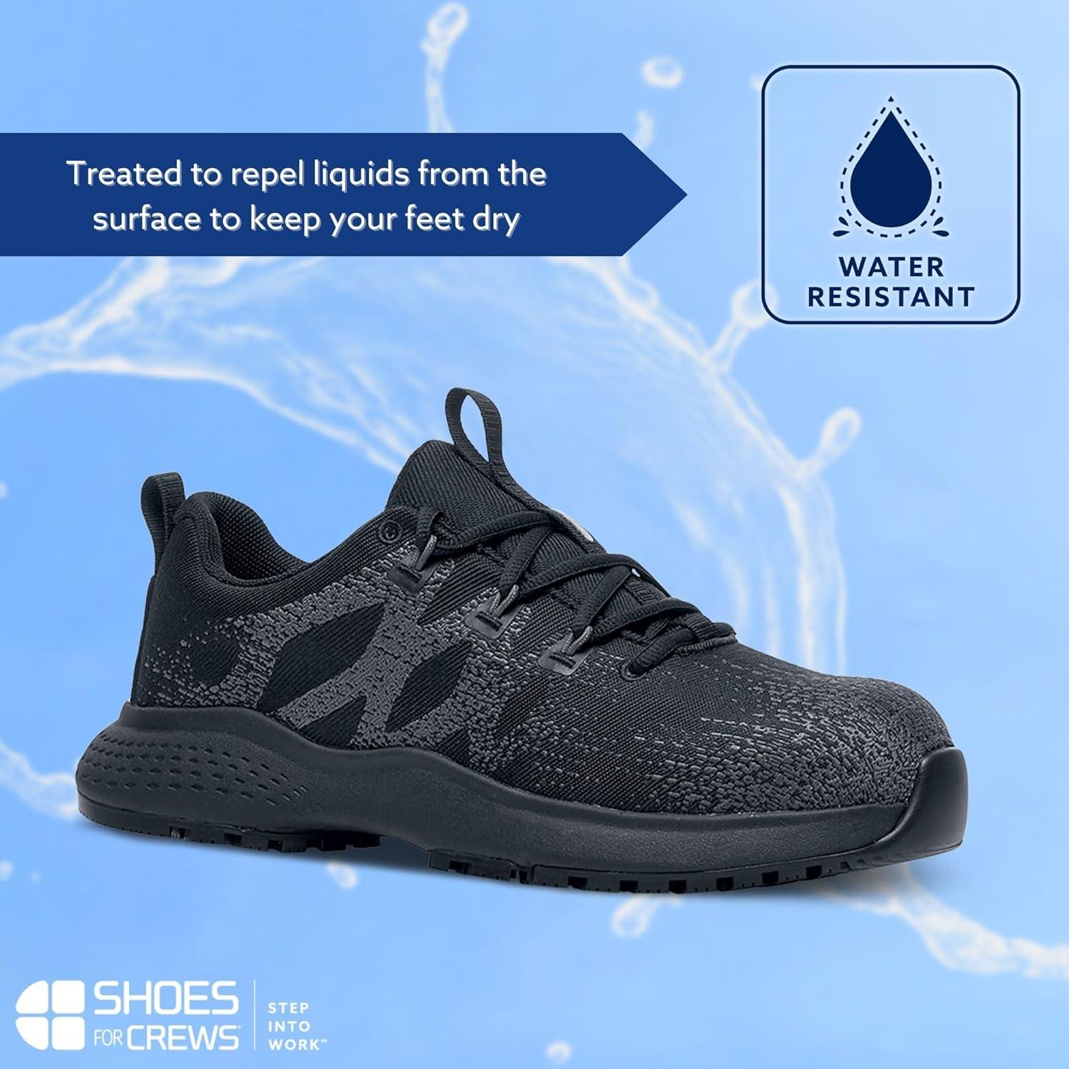 imageShoes for Crews Heather II Womens Nano Composite Toe NCT Work Shoes Slip Resistant Water Resistant Pink Size 10Black