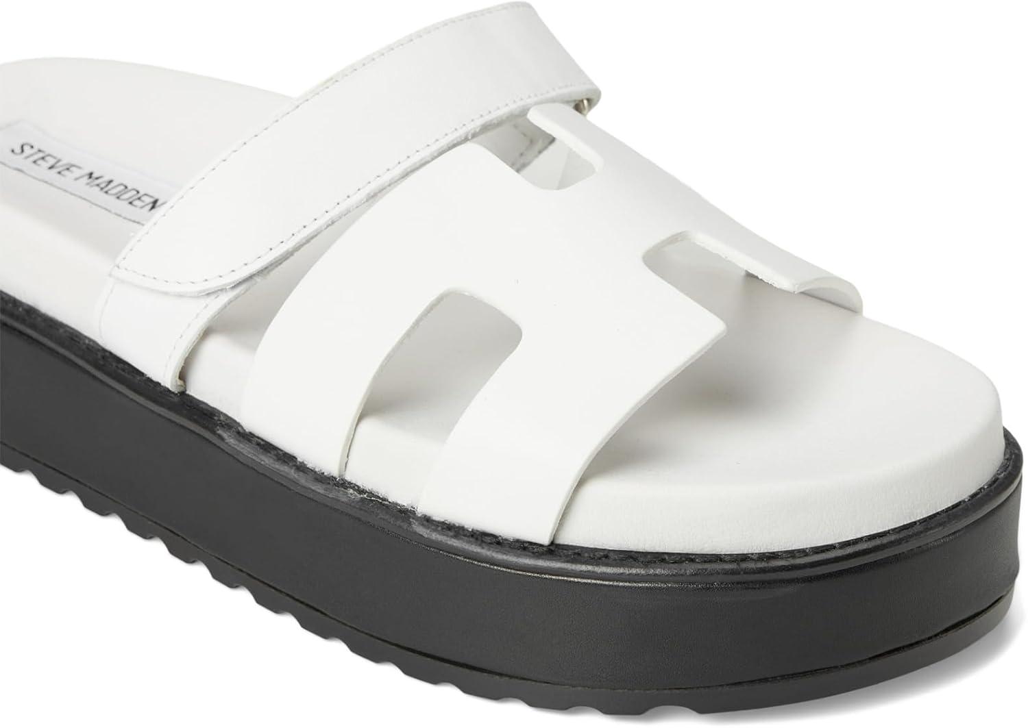 imageSteve Madden Womens Bigmayven Wedge SandalWhite Leather