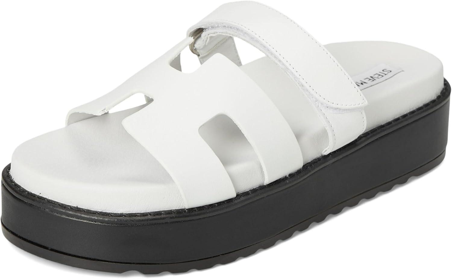 imageSteve Madden Womens Bigmayven Wedge SandalWhite Leather