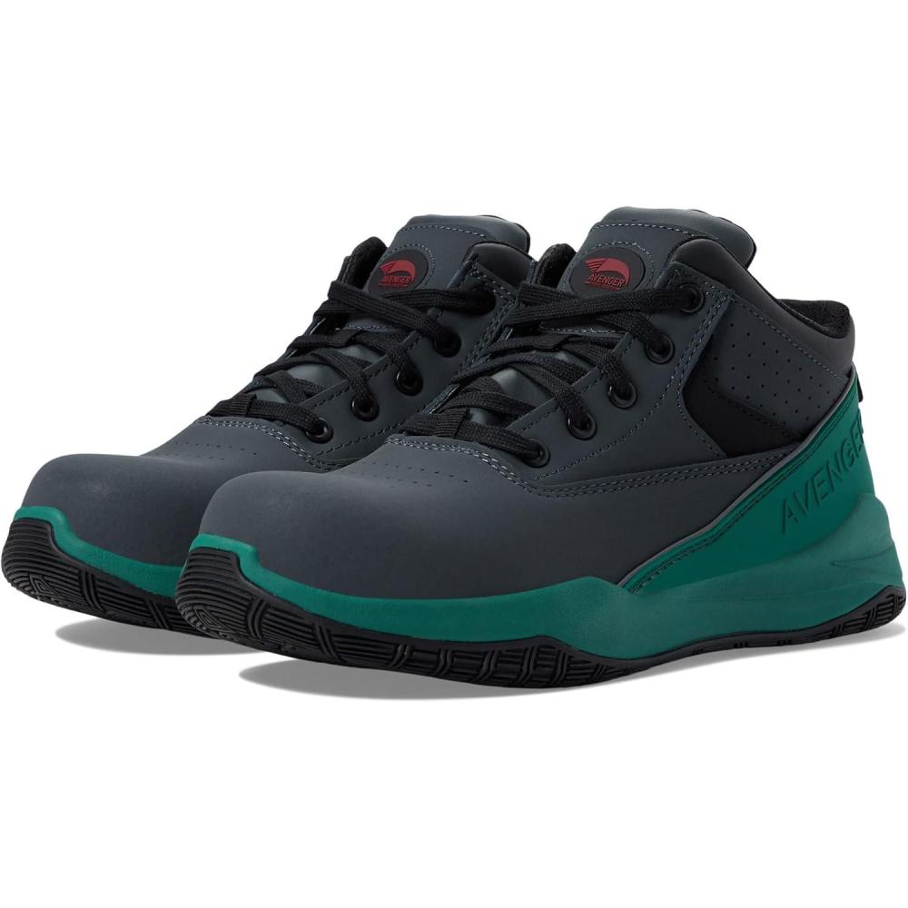 imageAvenger Work Boots Reaction  Boots for Men  Action Nubuck Upper  Sandwich Mesh Lining  Removable FootbedGreyGreen