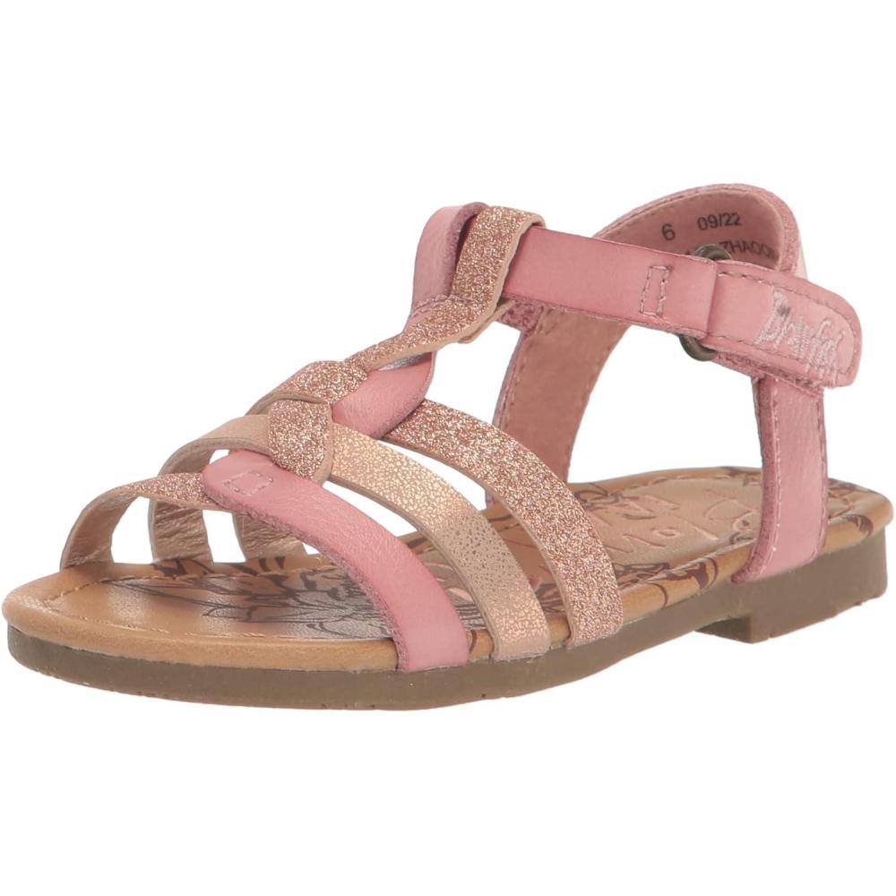 imageBlowfish Malibu Girls Sabinit Flat SandalRosegold Soft Sand GlitterCosmicCheeky Pink