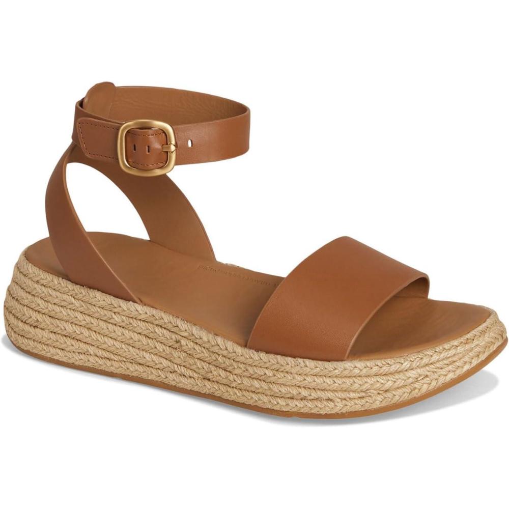 imageFitFlop womens Fmode Espadrille Leather Flatform aStrap SandalsDeep Tan