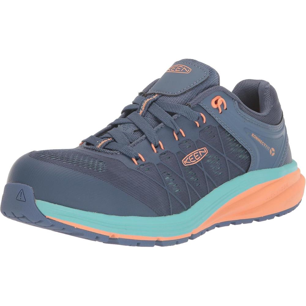 imageKEEN Utility Womens Vista Energy Low Height Sneakers Composite Toe Industrial Work ShoesMoonlight BlueCantaloupe