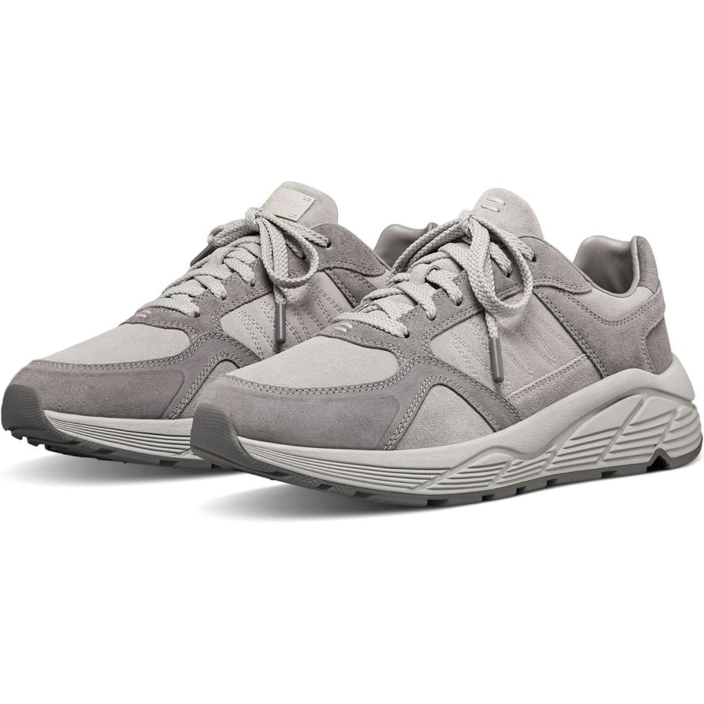 imageLABEL Goto Low Laceup Womens Sneakers  Suede ampamp Leather Fabric  EVA Footbed  Lace Over Tongue ClosureLight GreyDark Grey