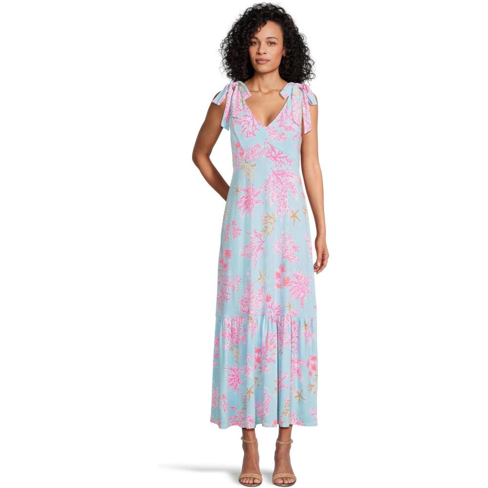 imageLilly Pulitzer Womens Aquinnah Maxi DressMulti Royal Coral