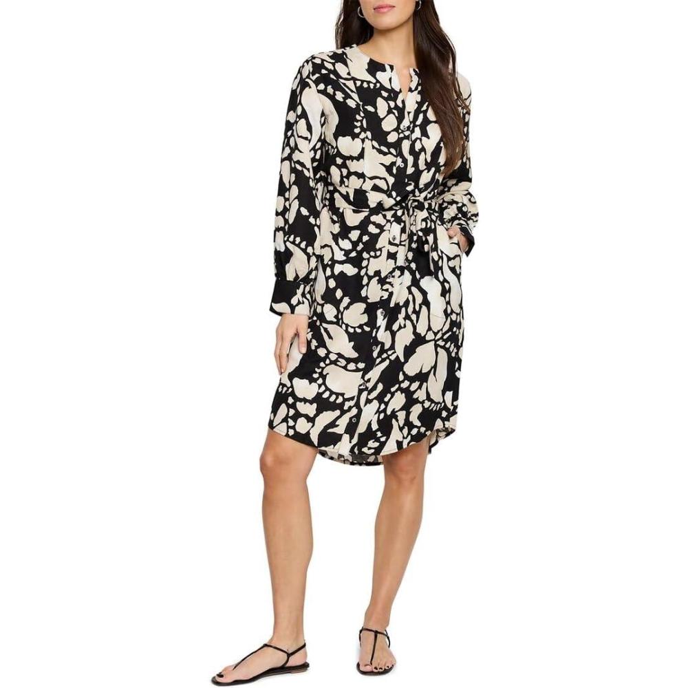 imageNICZOE Womens Evening Petal Blouse DressBlack Multi