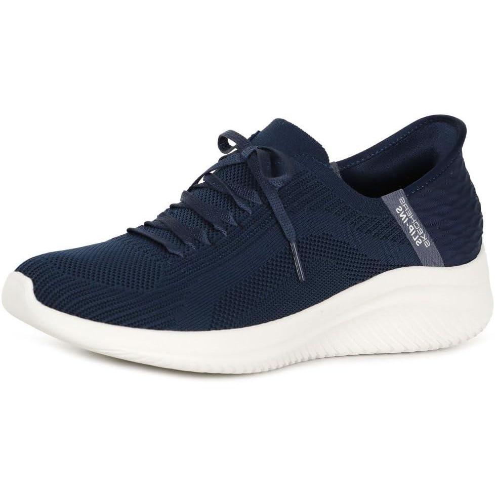 imageSkechers Womens Hands Free Slipins Ultra Flex 30  Brilliant PathNavy Knit Mint Trim
