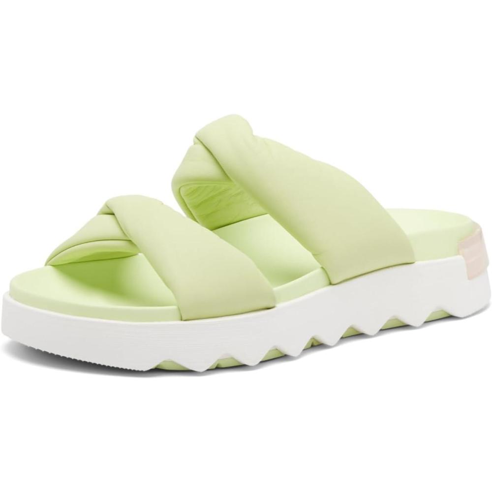 imageSorel Womens Viibe Twist Slide SandalsLuminous Lime Whitened Pink