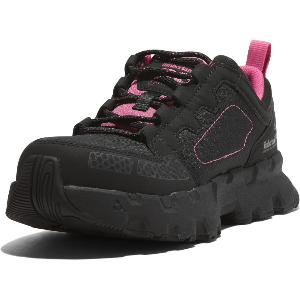 imageTimberland PRO Womens Powertrain Ev Composite Safety Toe Industrial Athletic Work ShoeBlackPink