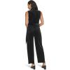 Calvin Klein womens Velvet Twist Neck Jumpsuit(Black)