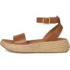 FitFlop womens F-mode Espadrille Leather Flatform a/Strap Sandals(Deep Tan)