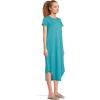 Mod-O-Doc Women’s Short Sleeve Maxi Shirttail Crew Neck Dress(Belize)