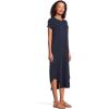 Mod-O-Doc Women’s Short Sleeve Maxi Shirttail Crew Neck Dress(Vibrant Navy)