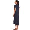 Mod-O-Doc Women’s Short Sleeve Maxi Shirttail Crew Neck Dress(Vibrant Navy)