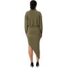 Norma Kamali Women’s Oversized Boyfriend Nk Shirt Side Drape Gown(Military)