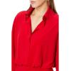 Norma Kamali Women’s Oversized Boyfriend Nk Shirt Side Drape Gown(Tiger Red)
