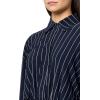 Norma Kamali Women’s Oversized Boyfriend Nk Shirt Side Drape Gown(True Navy Pinstripe)