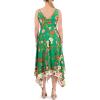 Vince Camuto Women’s Printed Handker Cheif Hem Midi(Green Multi)