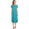 Mod-O-Doc Women’s Short Sleeve Maxi Shirttail Crew Neck Dress(Belize)