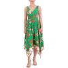 Vince Camuto Women’s Printed Handker Cheif Hem Midi(Green Multi)