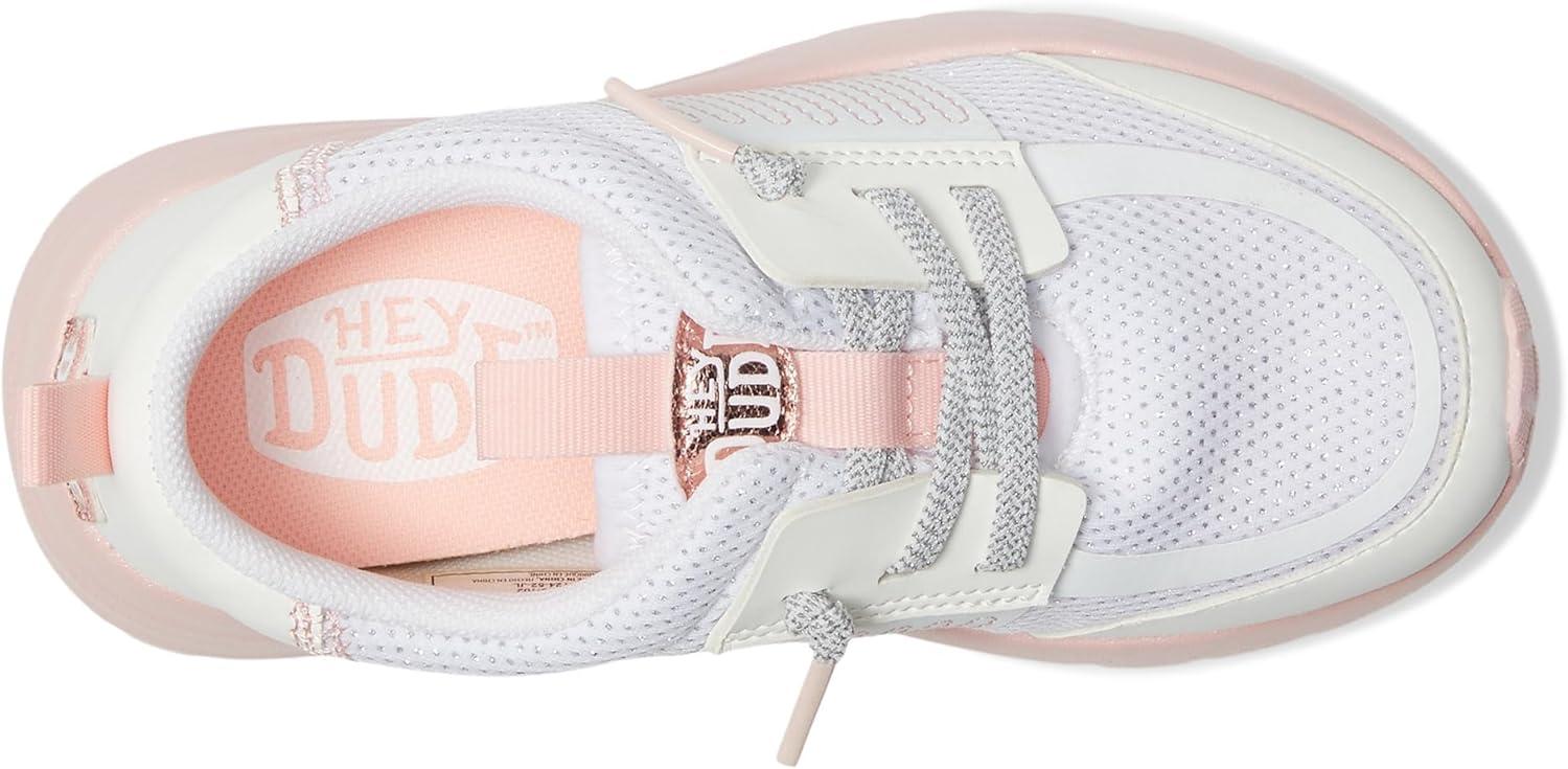 imageHEYDUDE Womens Sirocco Play Pearl Ombre Little Big Kid SneakerWhitePink