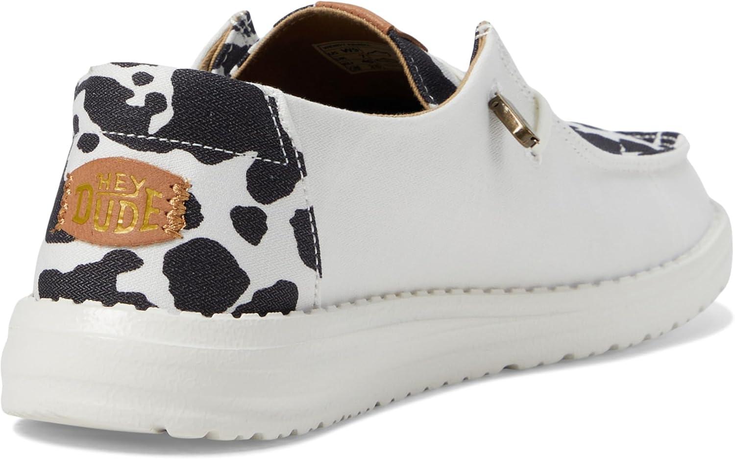imageHey Dude Womens Wendy AnimalWhiteBlack Cow Print