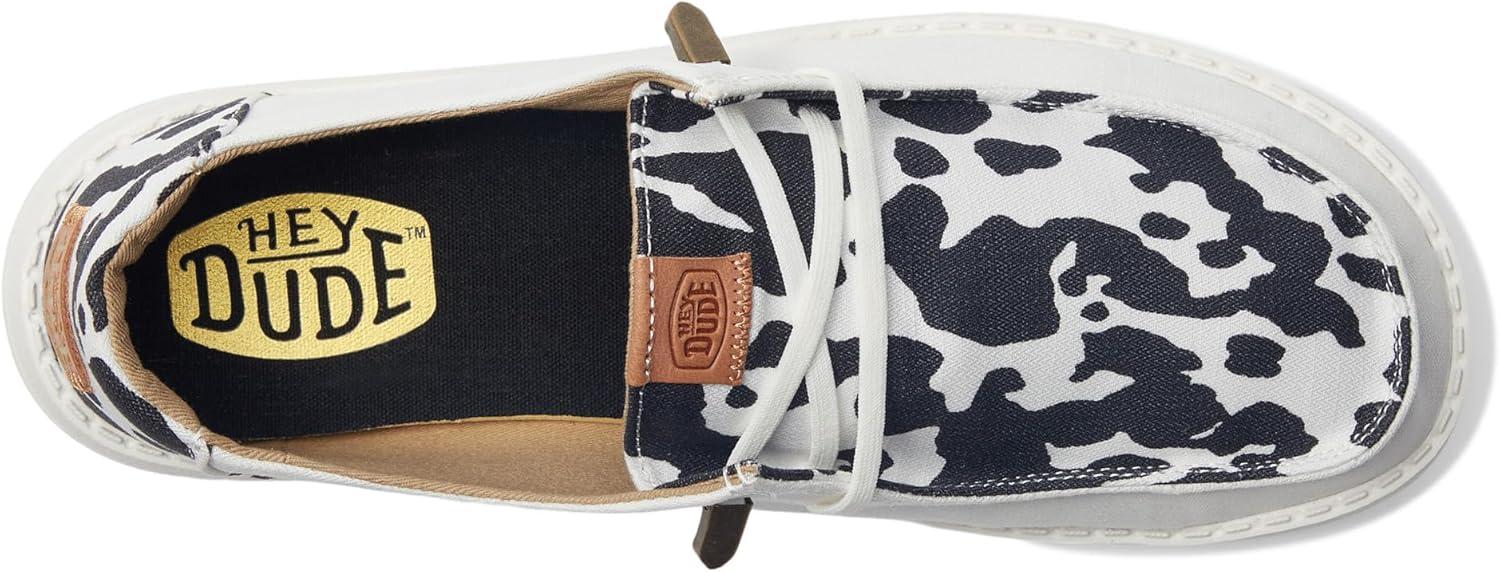 imageHey Dude Womens Wendy AnimalWhiteBlack Cow Print