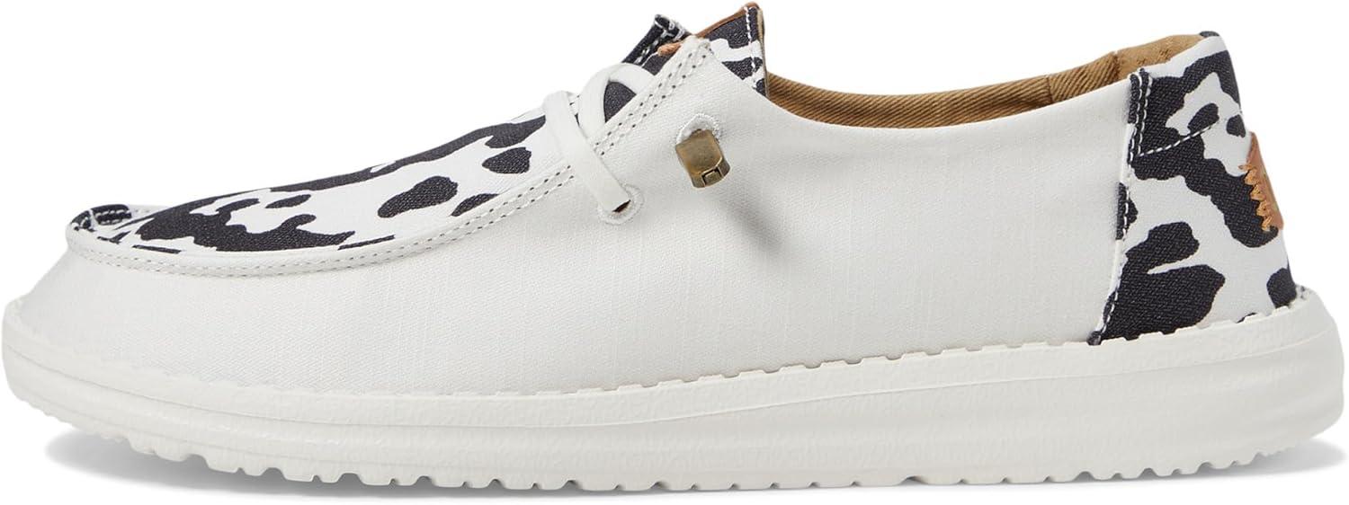 imageHey Dude Womens Wendy AnimalWhiteBlack Cow Print